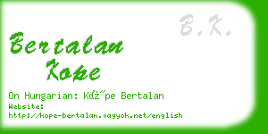 bertalan kope business card